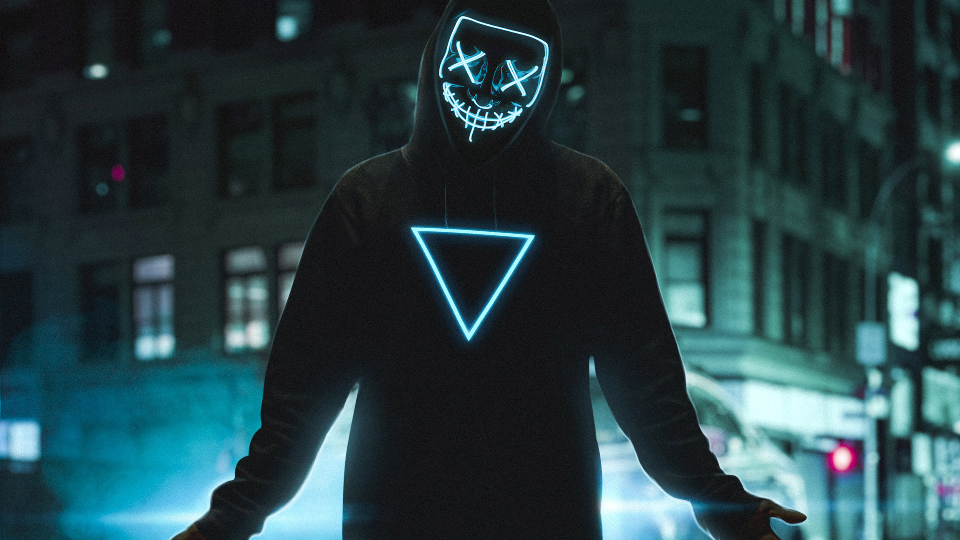Neon Mask Boy 4k