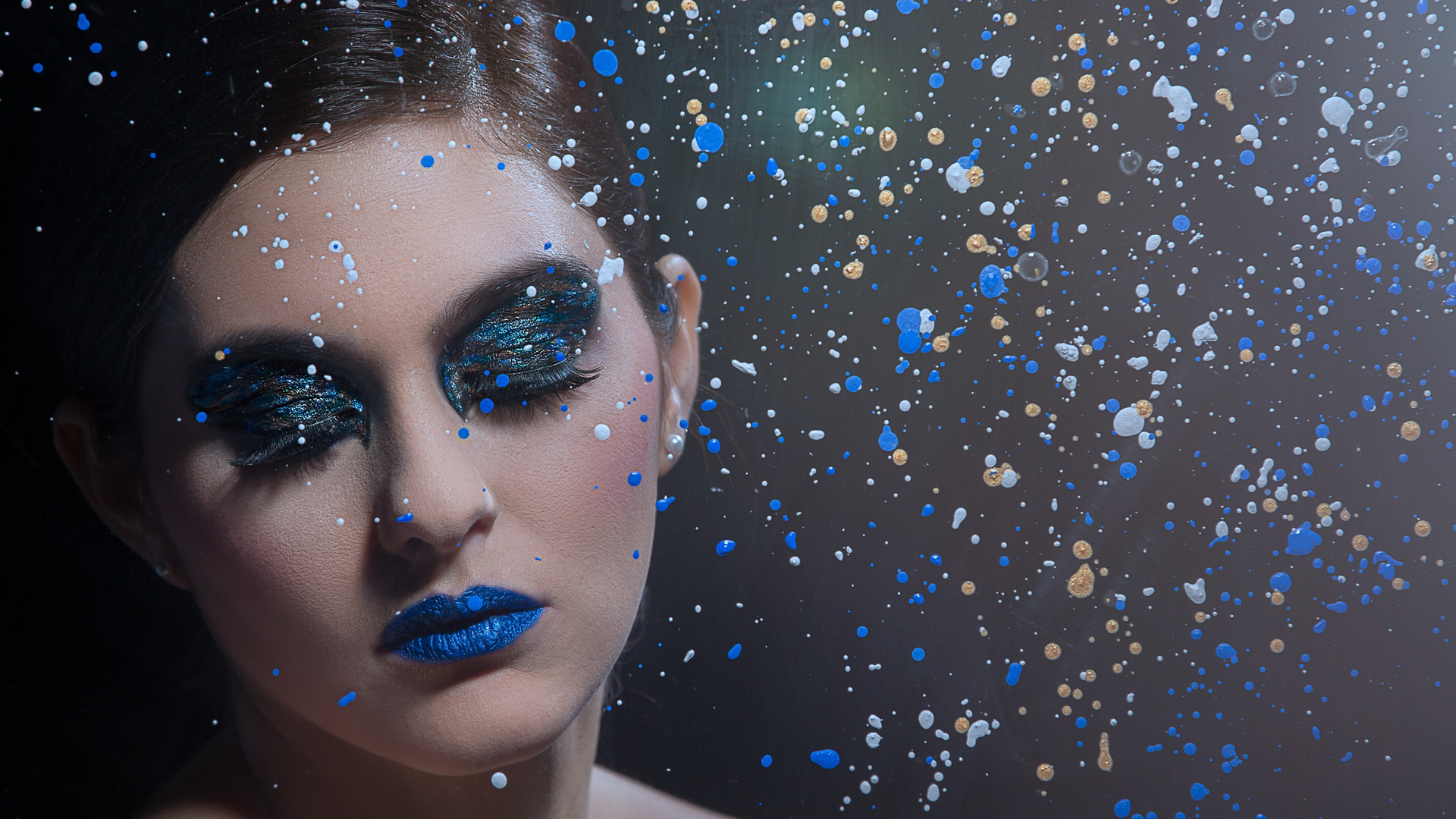 Paints Drops On Girl Face