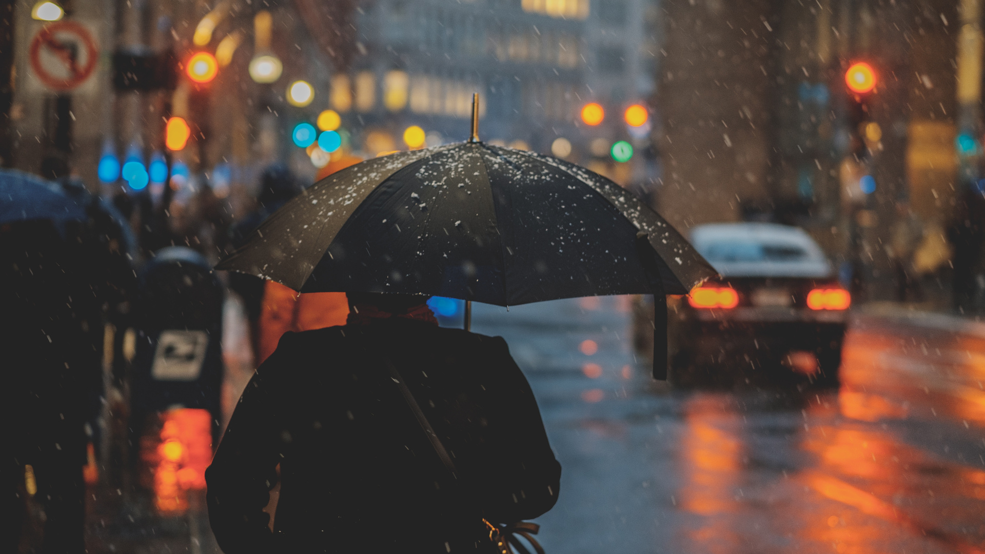 Rainy Day Person With Umbrella 5k