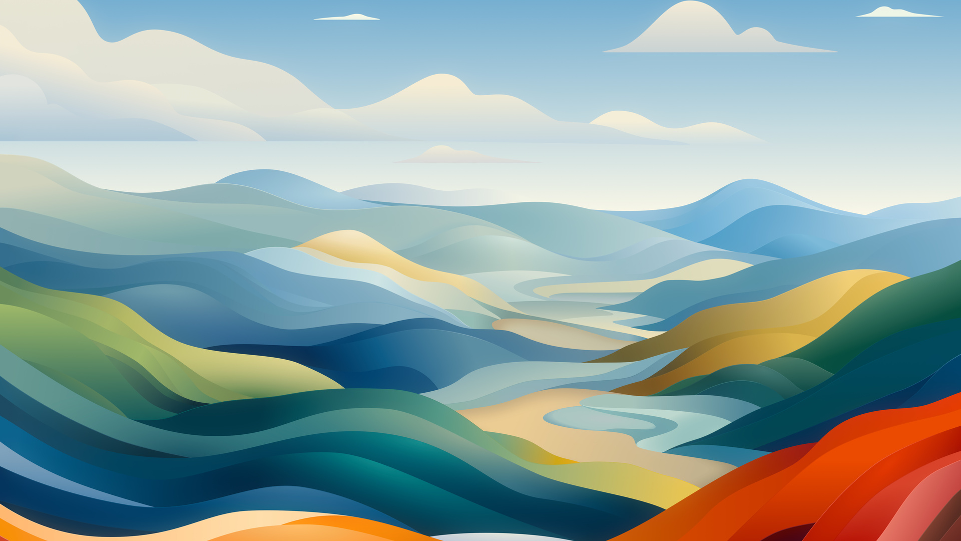 Sky Waves Abstract 5k