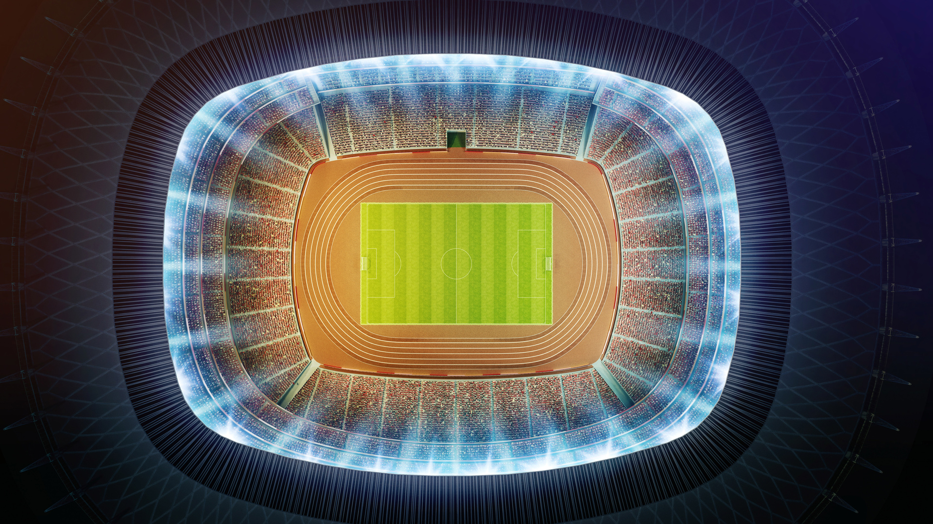 Soccer Stadium Top View 8k