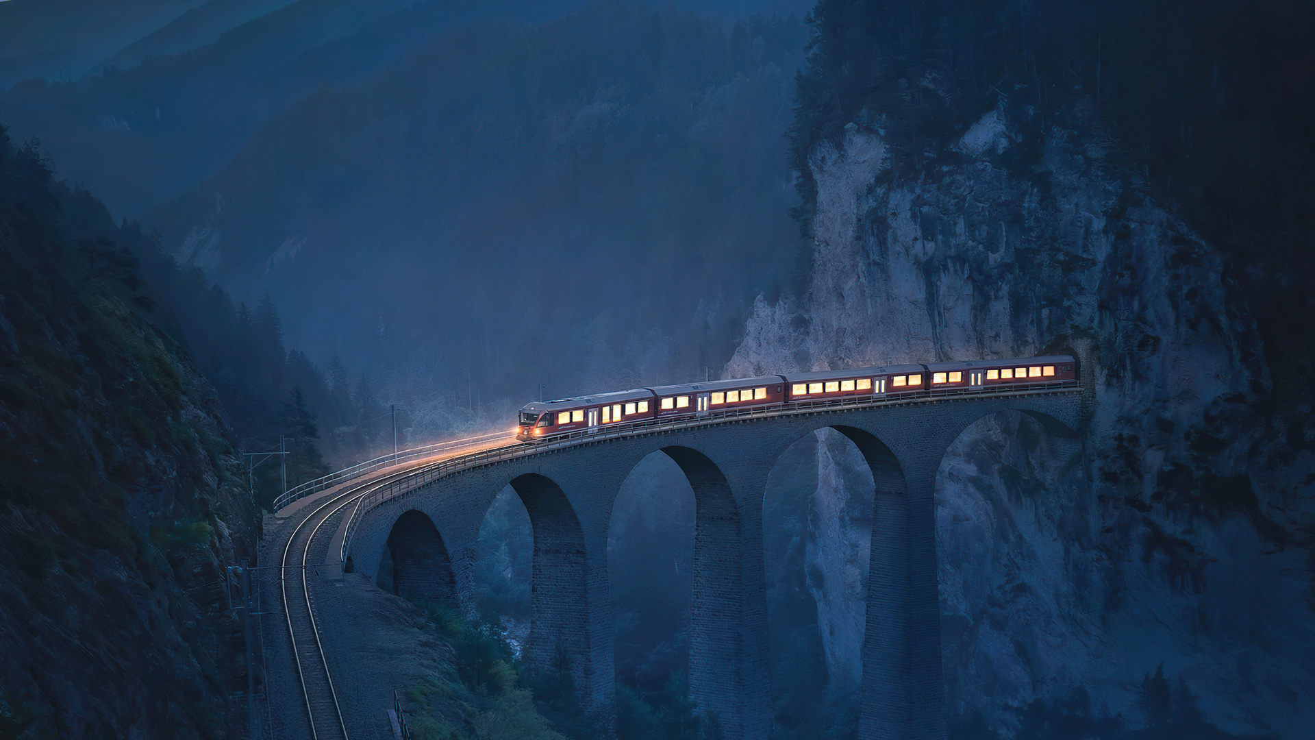Train Coming Out Of Tunnel