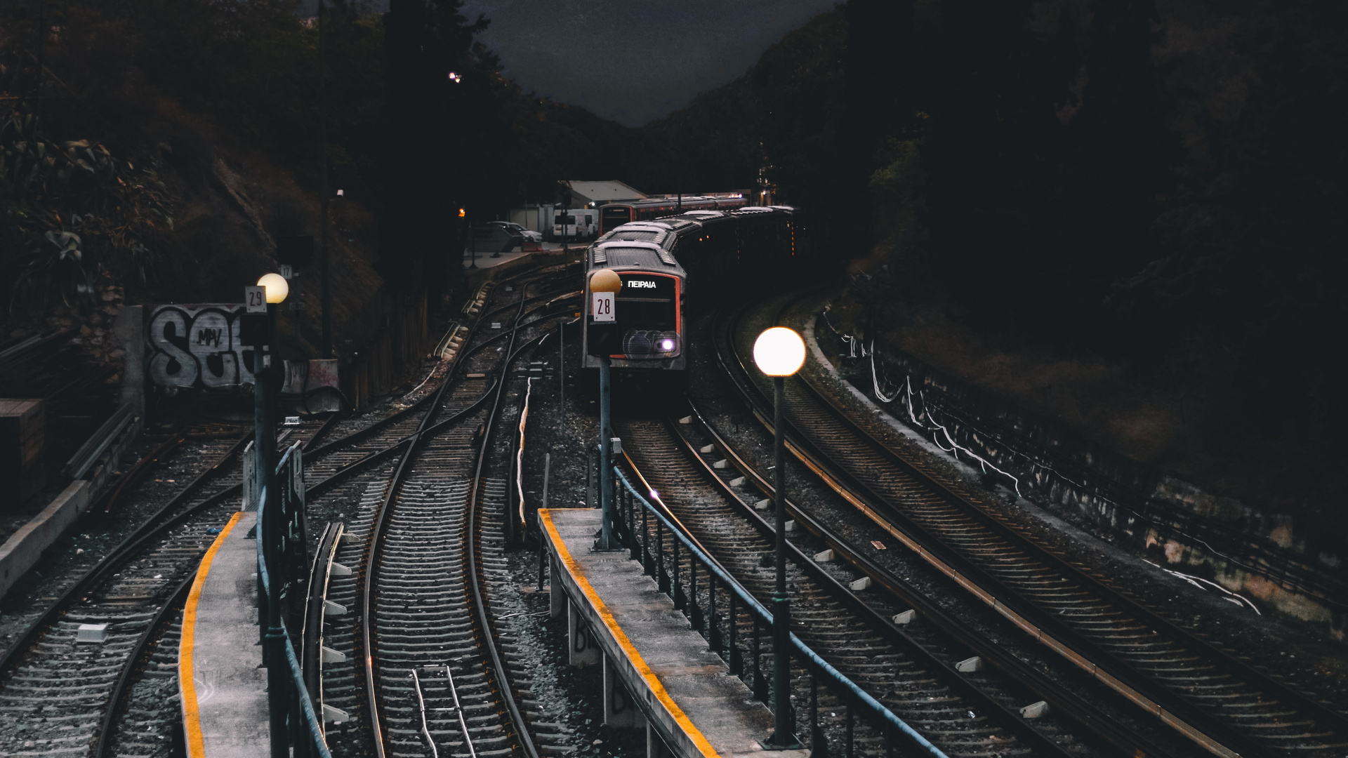 Train Railways Dark Evening Photography