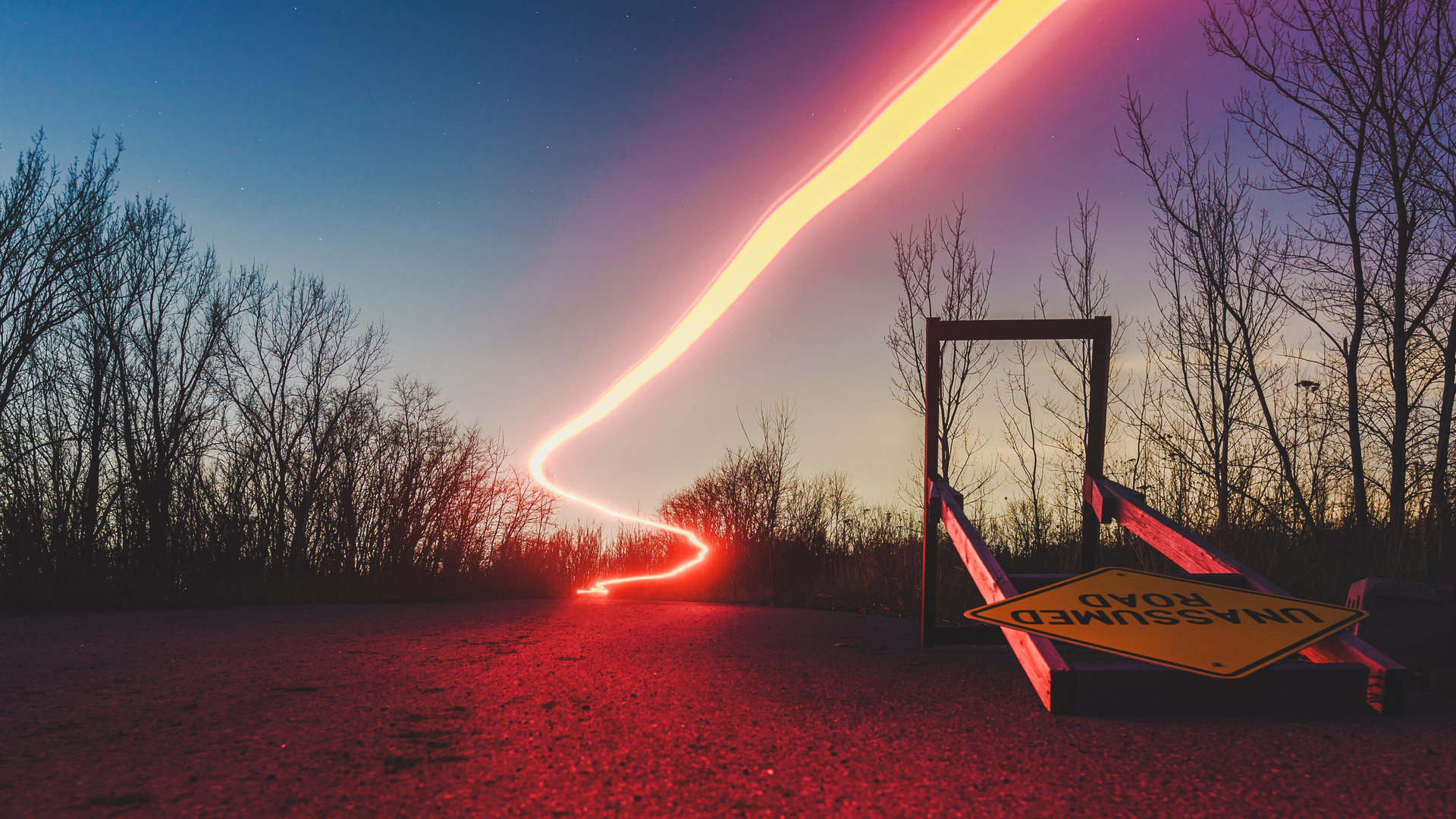 Unassumed Road Long Exposure Light 4k