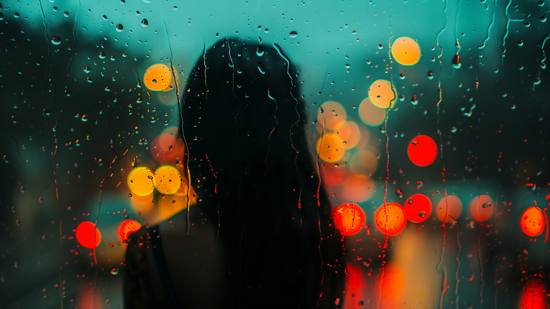 Women Bokeh Rain