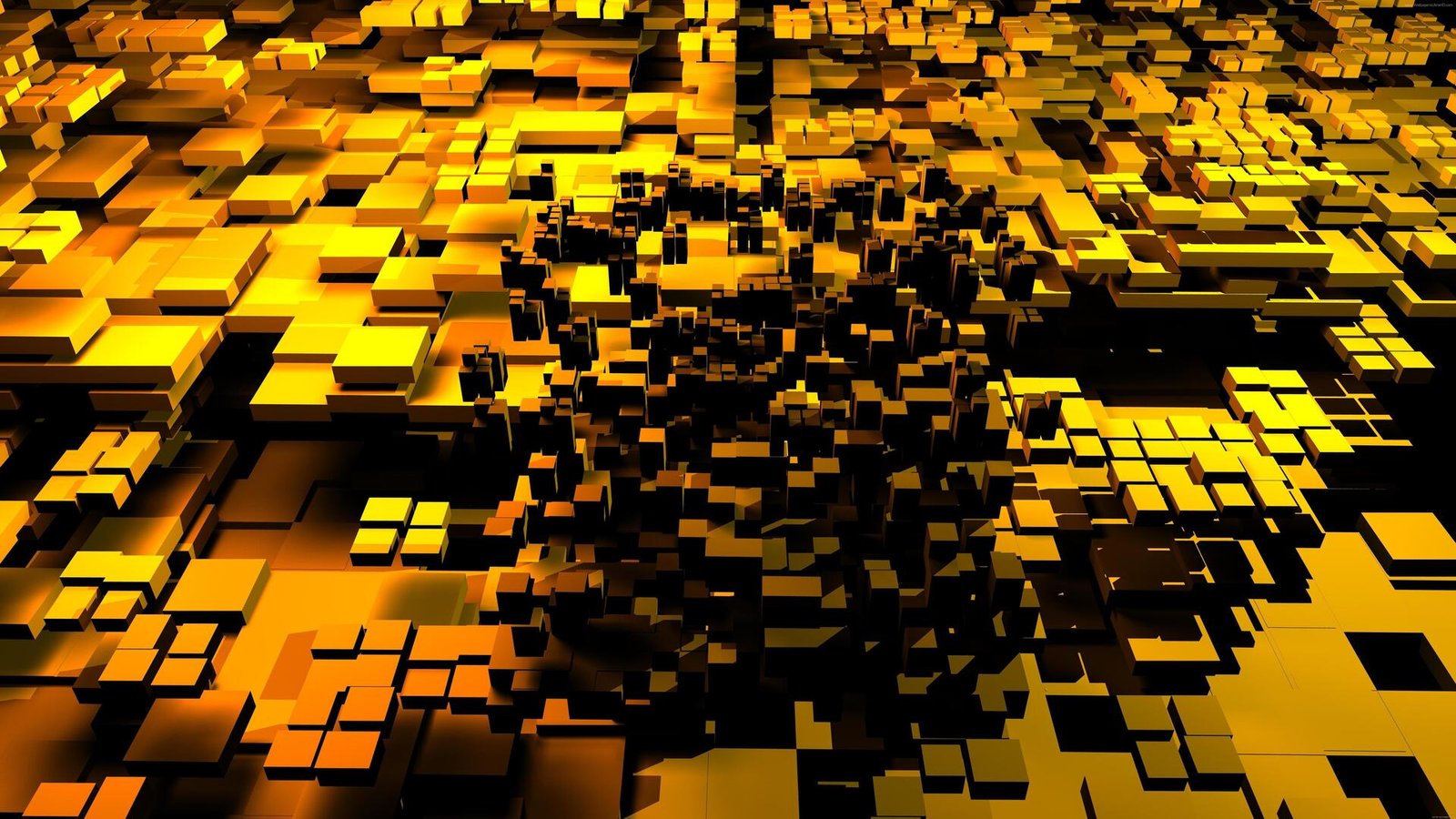 3d Cubes Gold 5k Wallpaper