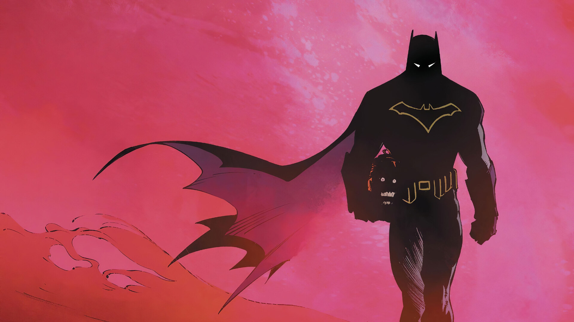 4k Batman Pink Background Wallpaper