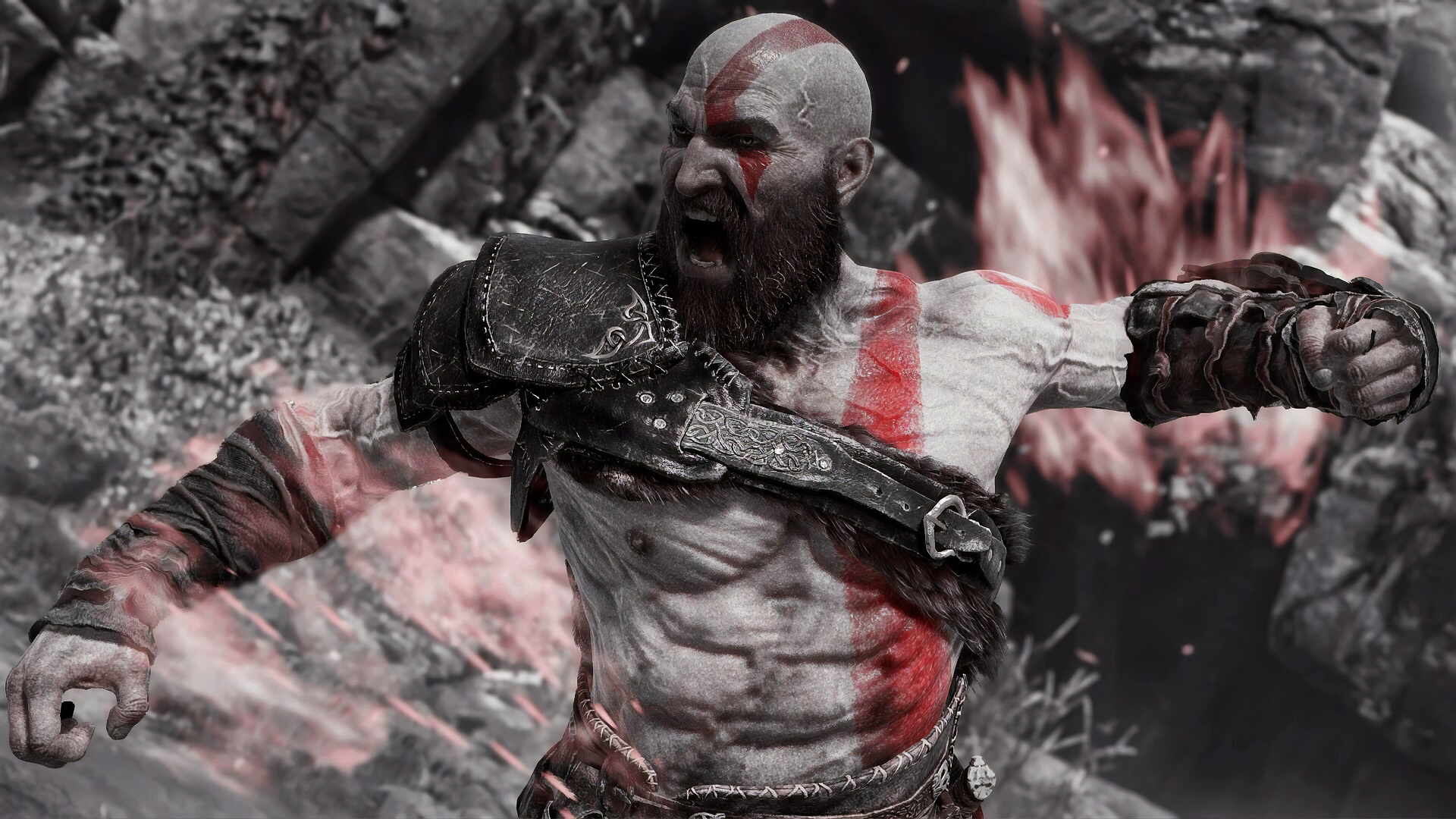 Angry Kratos 4k Wallpaper