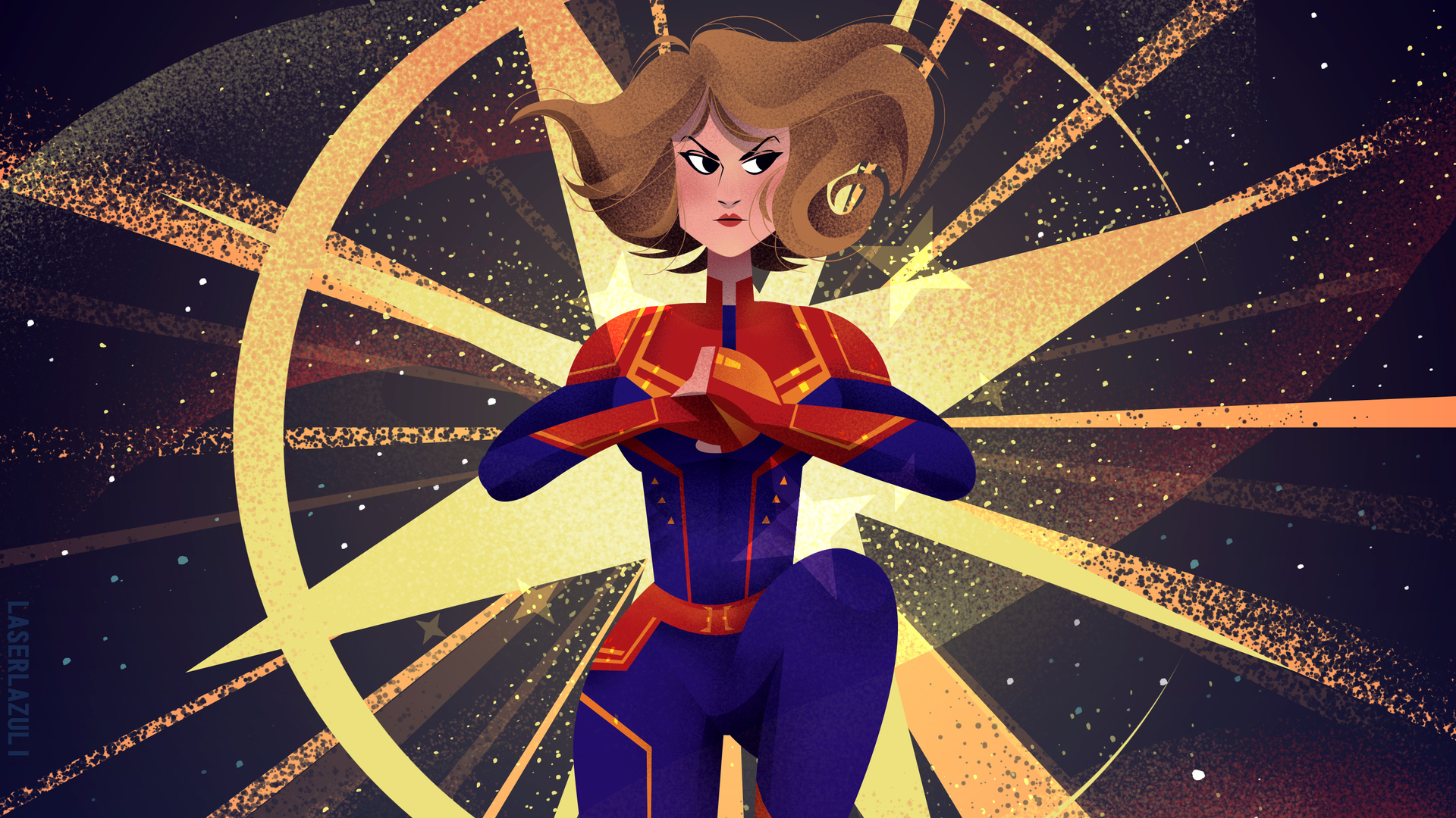 Art Captain Marvel 4k Wallpaper