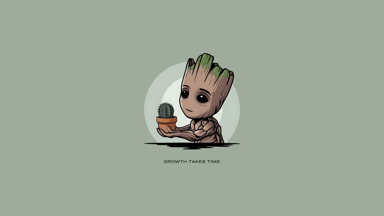 Baby Groot Growth Takes Time Wallpaper