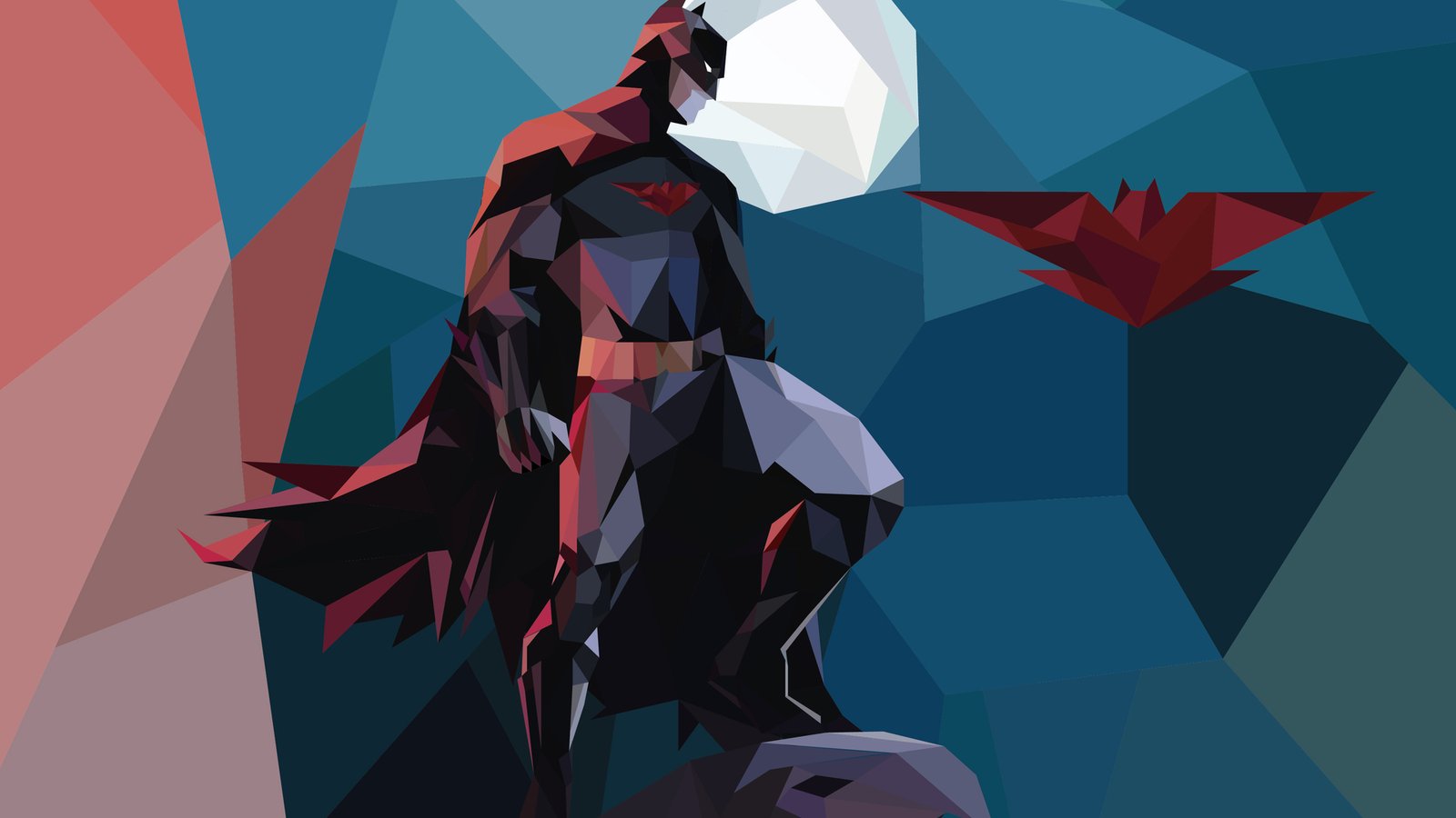 Batman Low Poly 4k Wallpaper