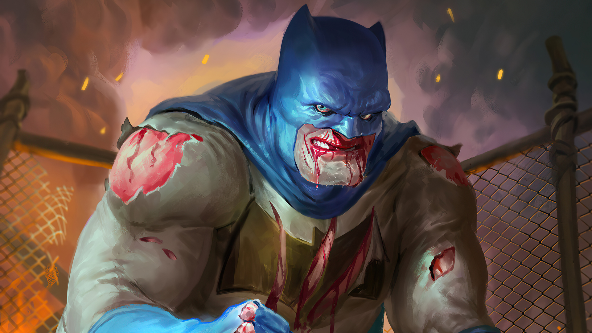 Big Batman Bleeding Wallpaper