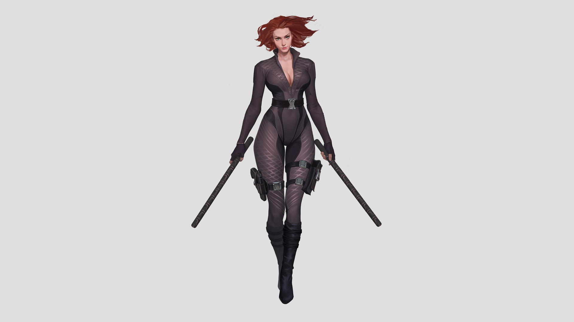 Black Widow Walking 4k Wallpaper