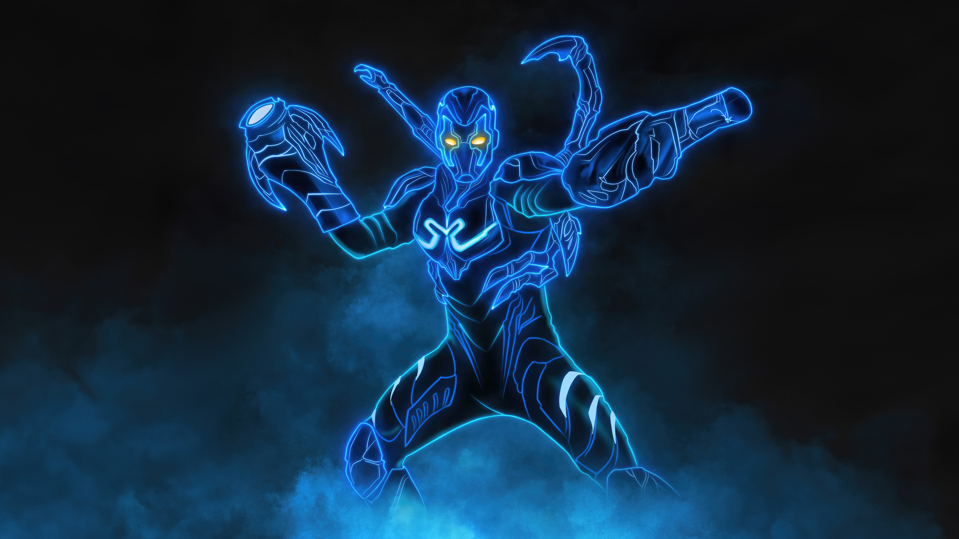 Blue Beetle Minimalism 5k Wallpaper