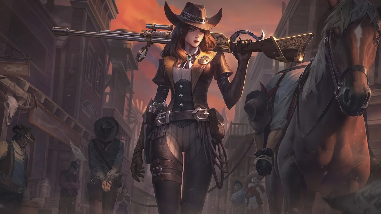 Caitlyn League Of Legends Cowboy 4k Wallpaper