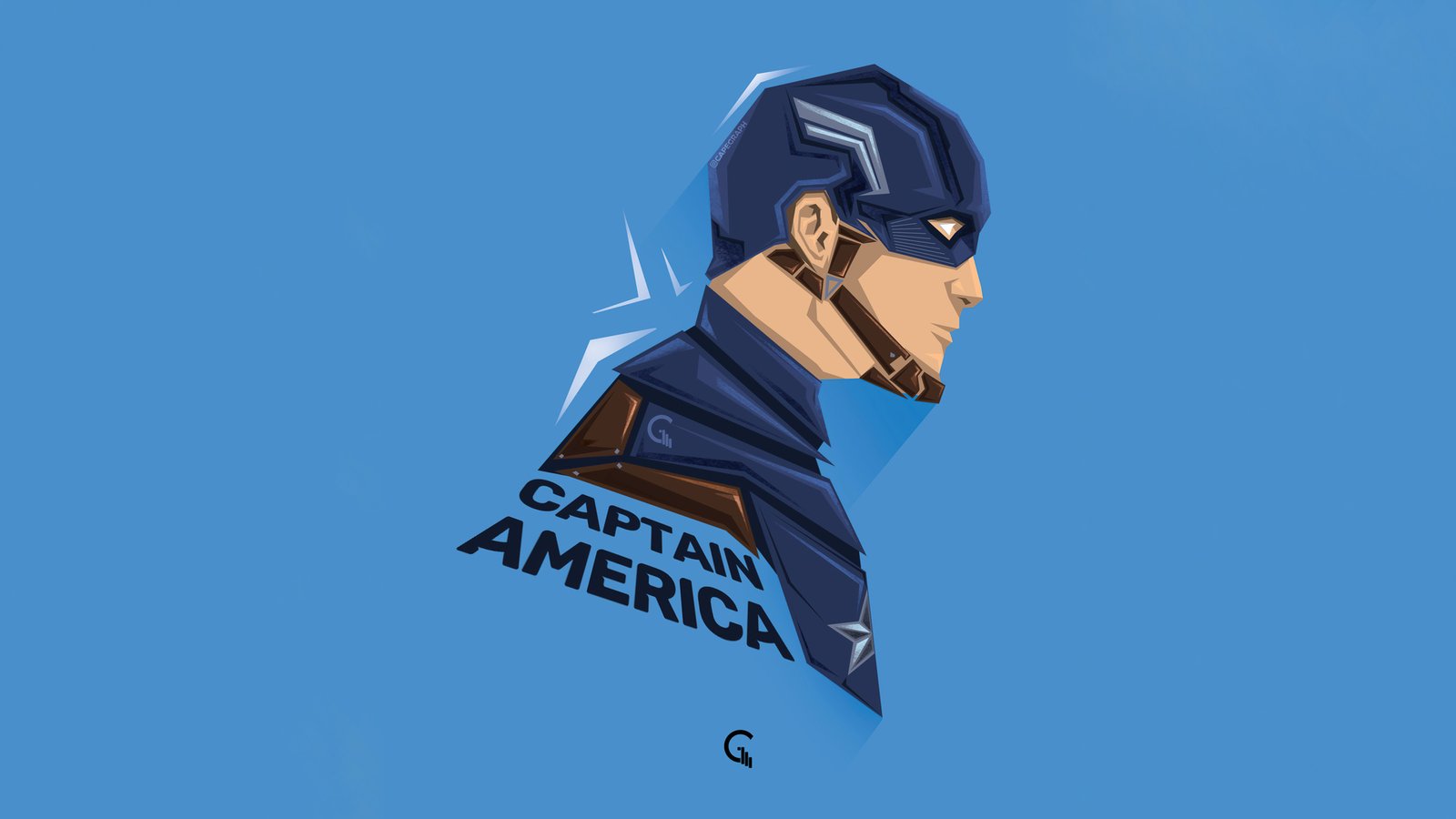 Captain America Pop Head Minimal 5k Wallpaper