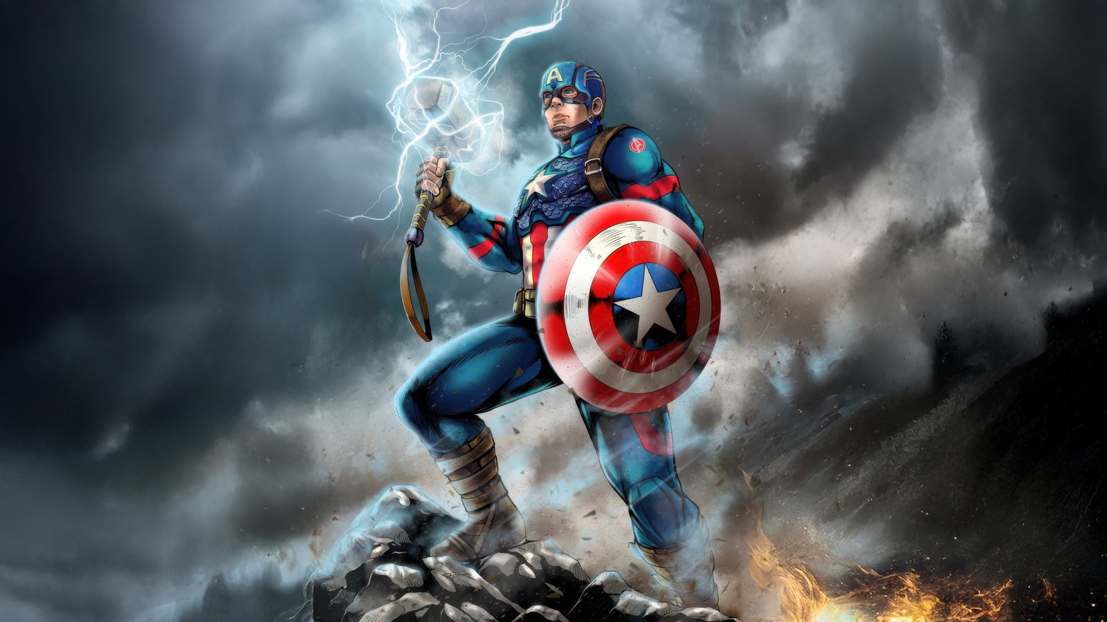 Captain America Strikes Back Wallpaper