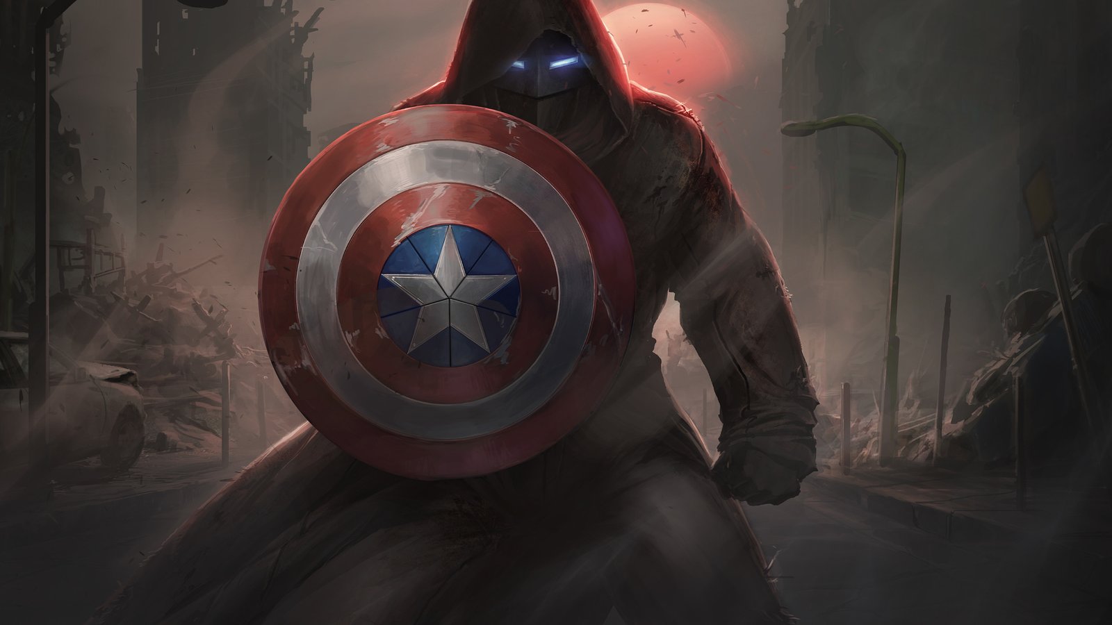 Captain America With His Shield Iron Mask Contest Of Champions Wallpaper