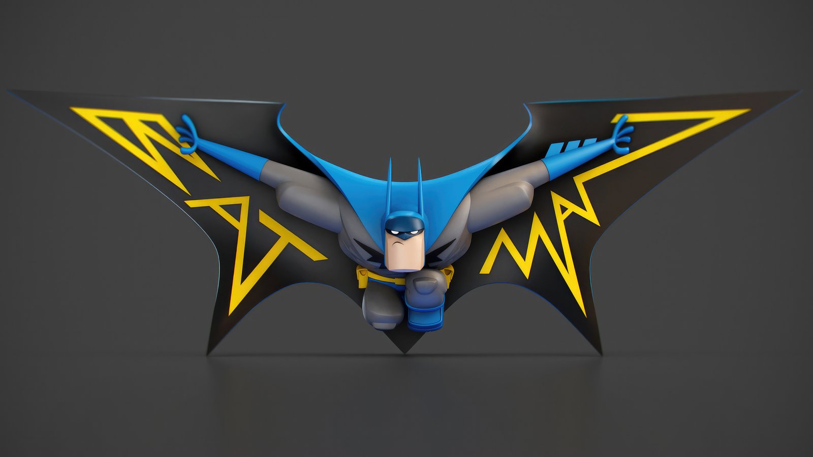 Chibi Batman Whimsical Wings Wallpaper