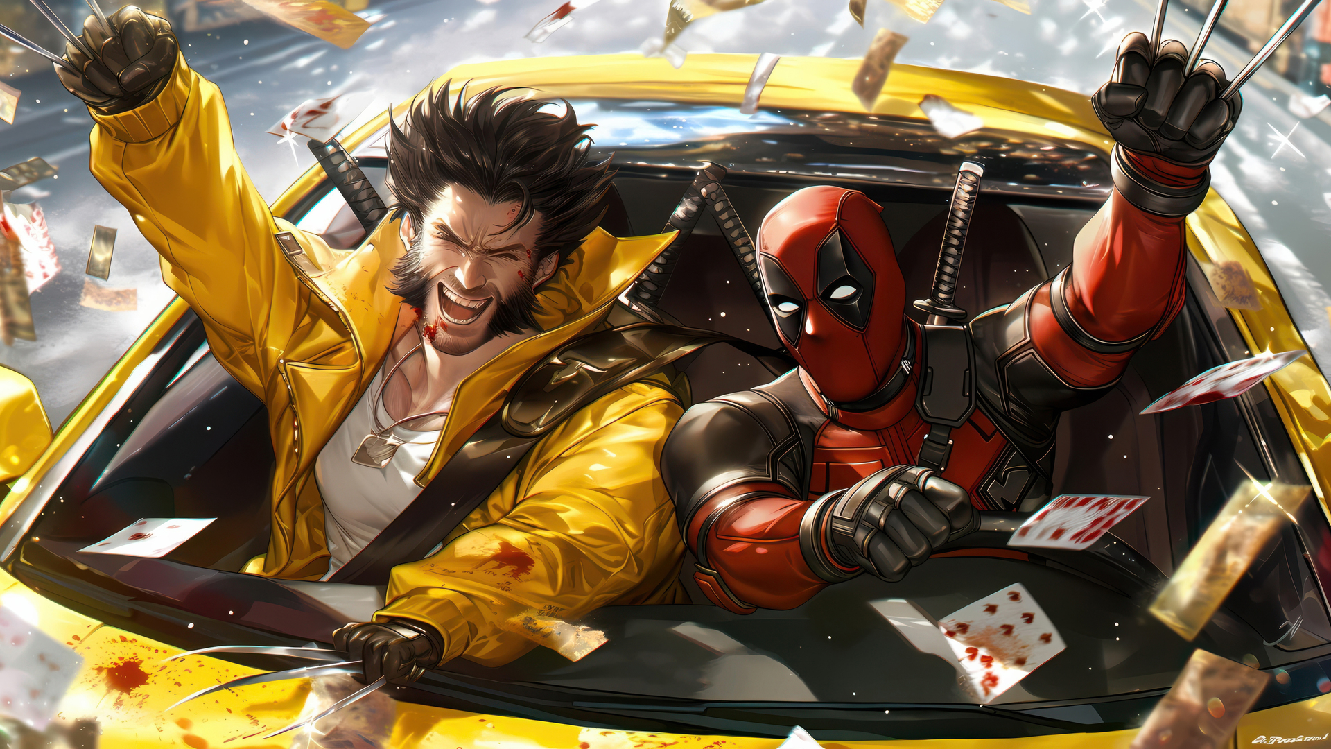 Deadpool And Wolverine In Action 5k Wallpaper