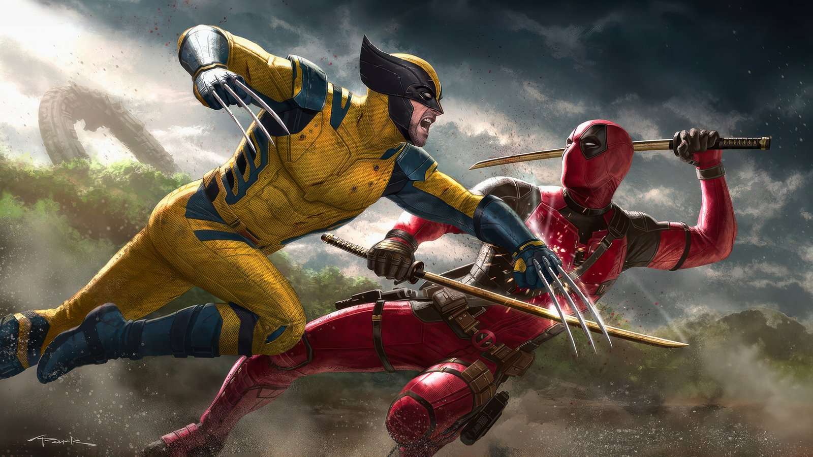 Deadpool And Wolverine Unlikely Team Up Wallpaper