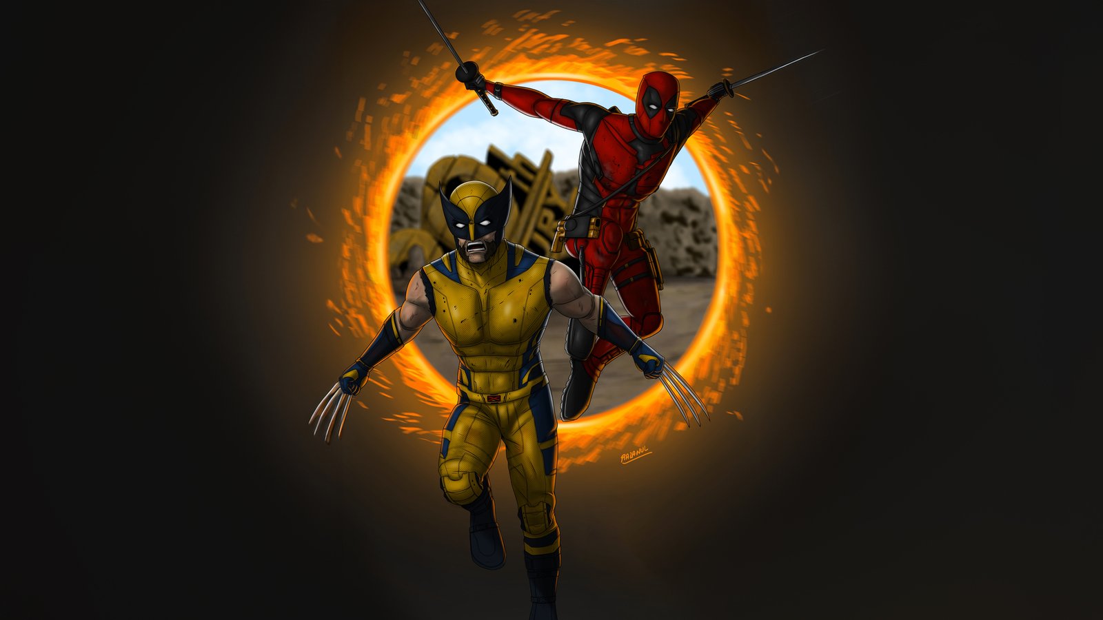 Deadpool And Wolverine Unstoppable Brawl Wallpaper