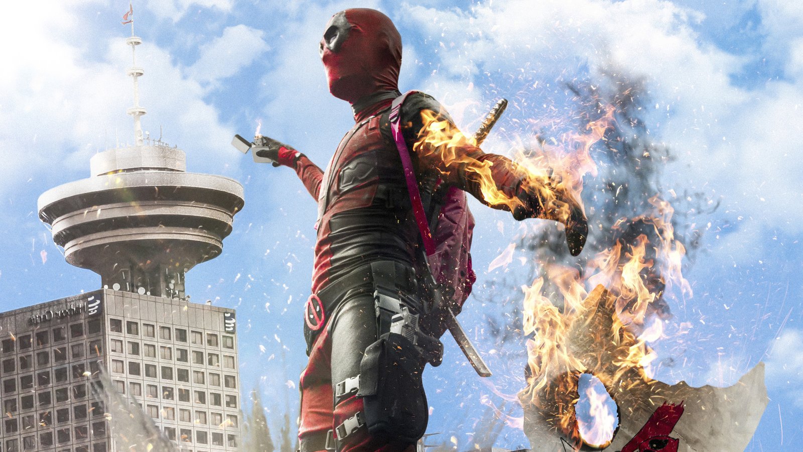 Deadpool Burning On The Edge Wallpaper