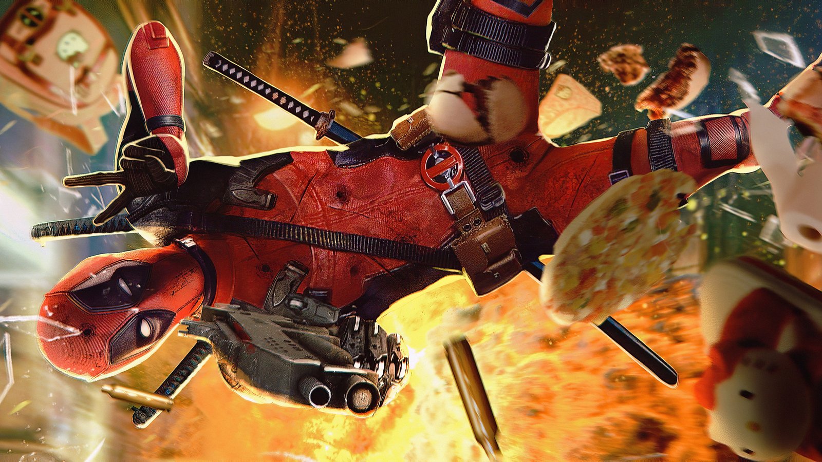 Deadpool Fire Wallpaper