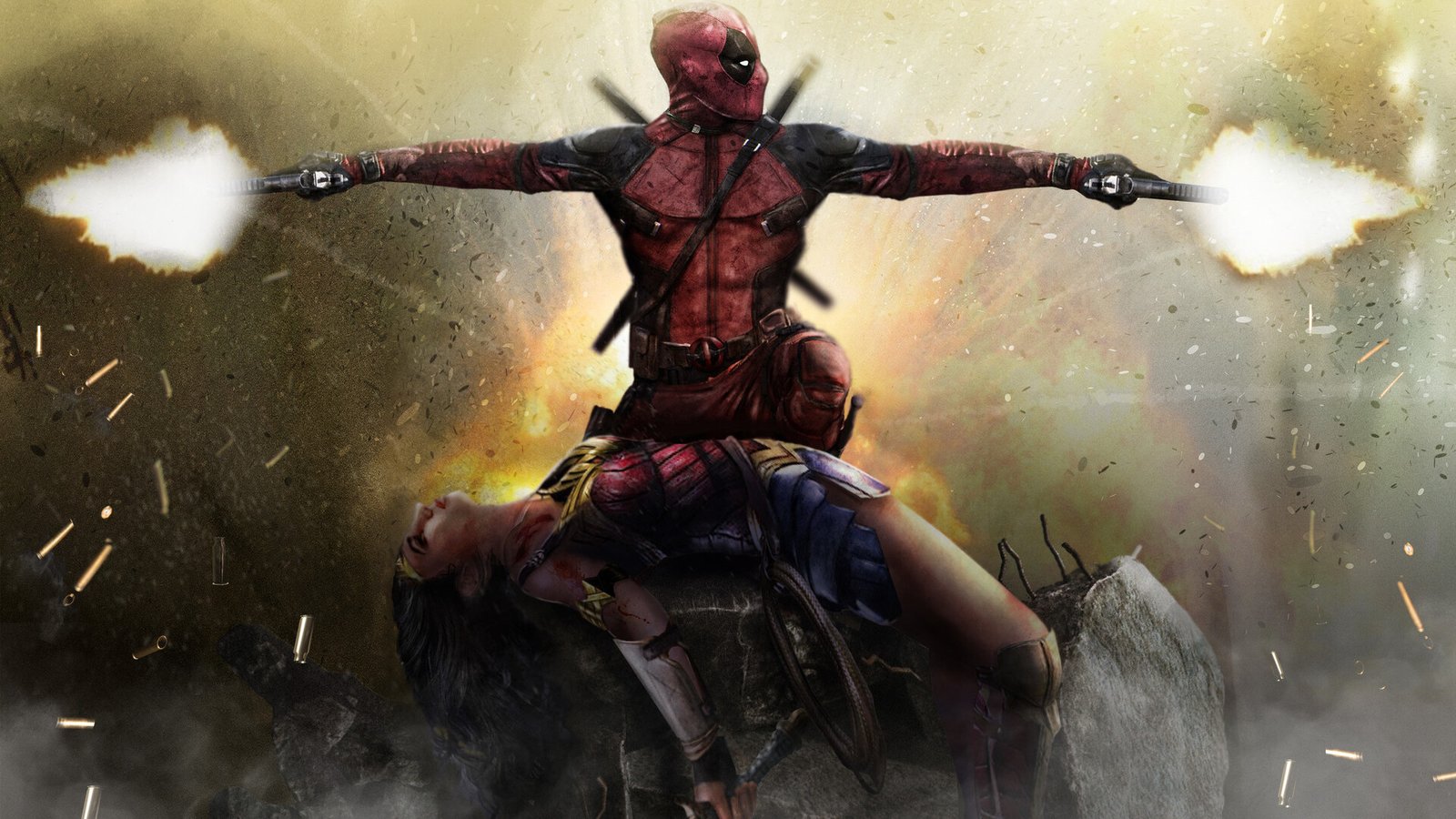 Deadpool Saving Wonder Woman Wallpaper