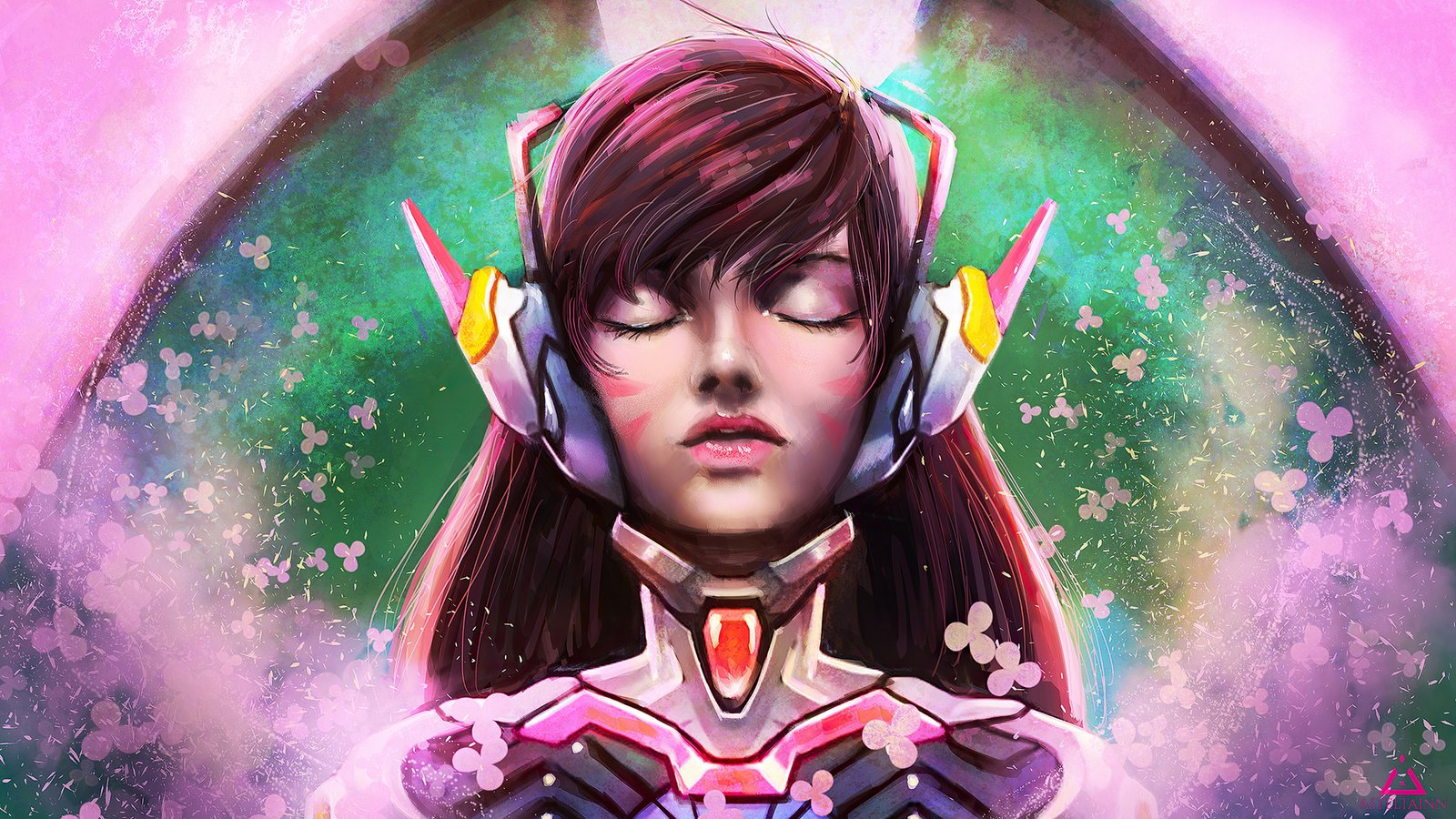 Dva Overwatch Closed Eyes 4k Wallpaper