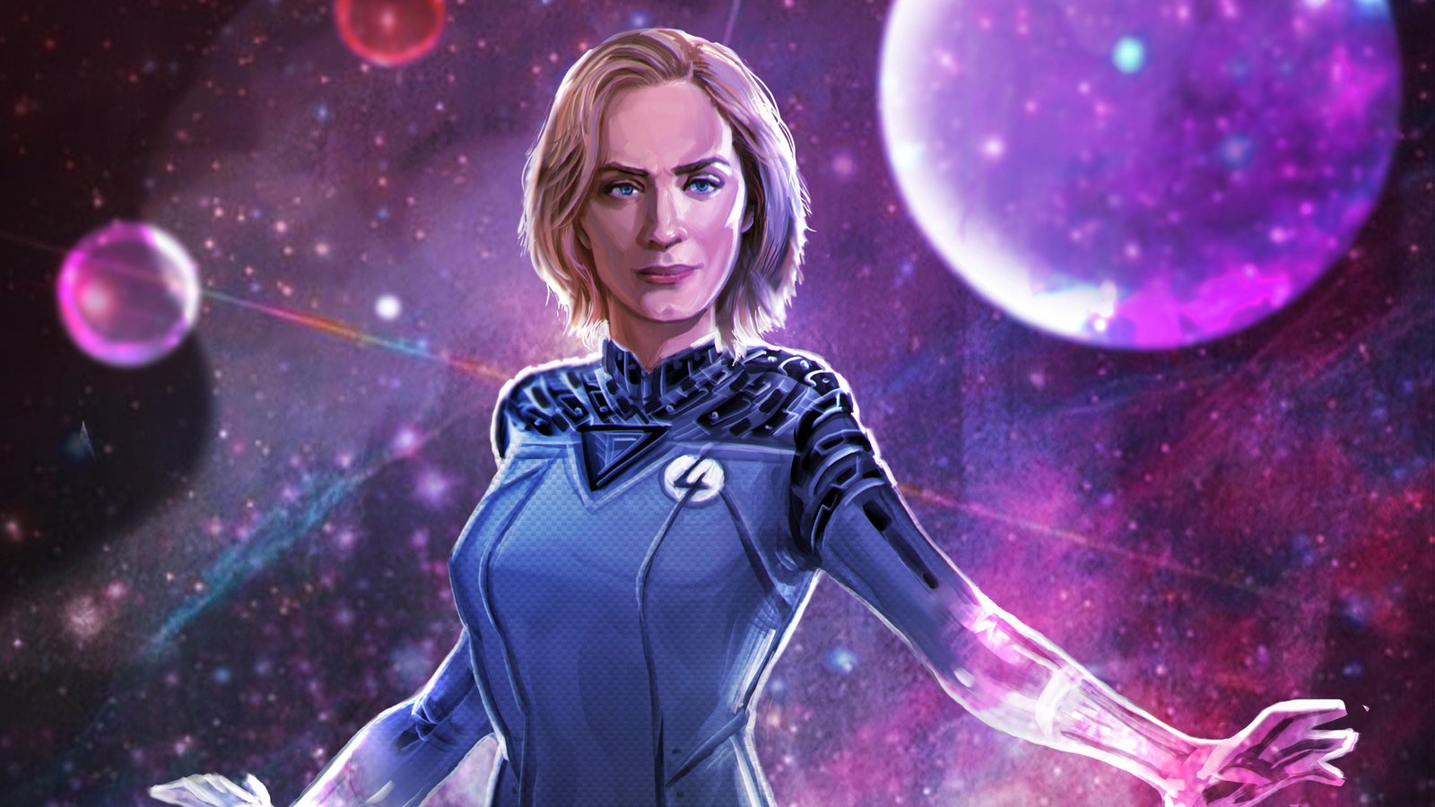 Emily Blunt As Sue Storm Artwork Wallpaper