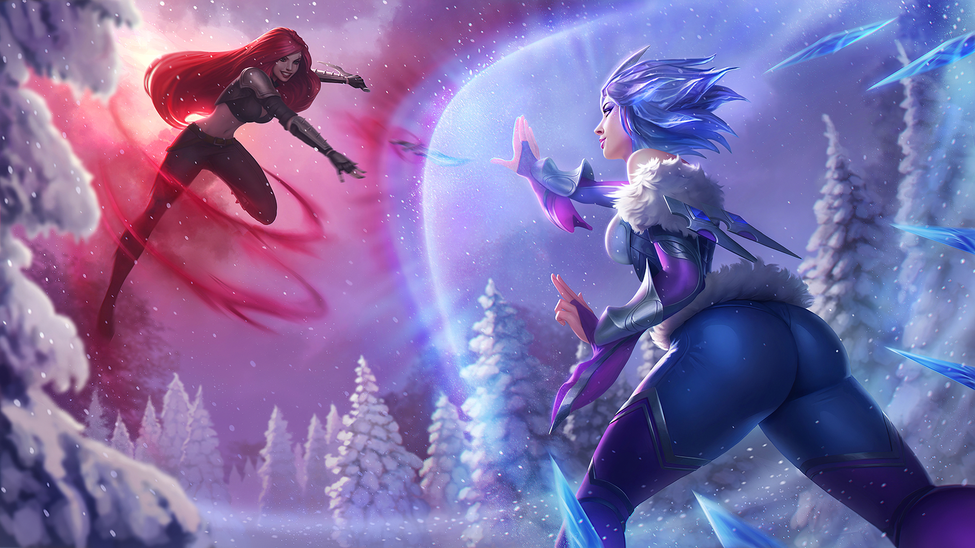 Frostblade Irelia Vs Katarina League Of Legends 4k Wallpaper