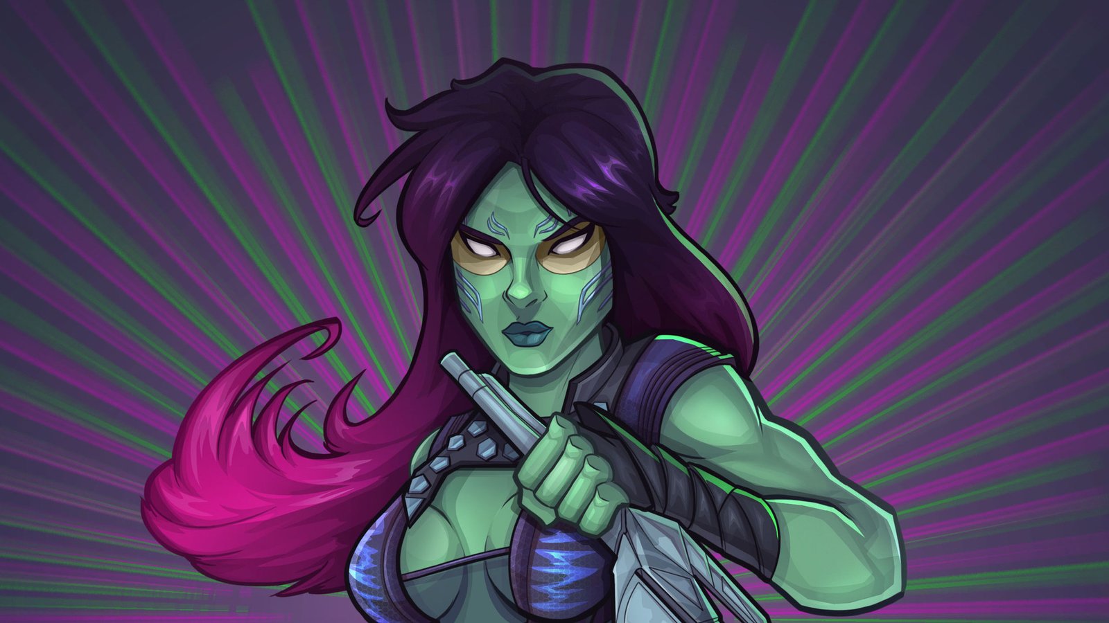 Gamora Cartoon Digital Art 4k Wallpaper