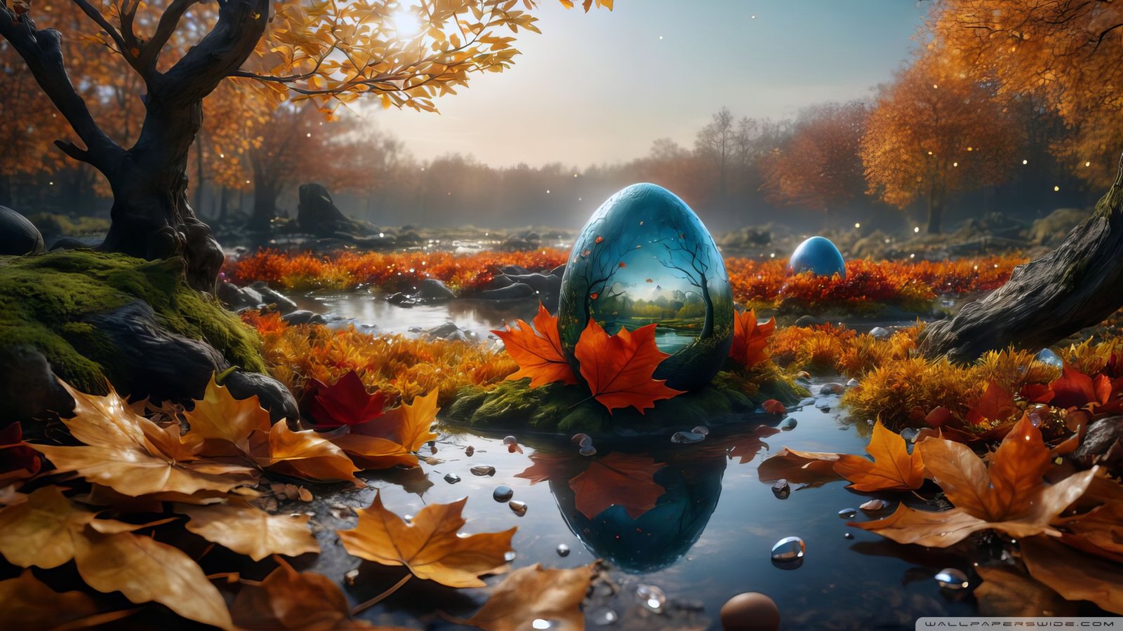 Giant Eggs Landscape Autumn Wallpaper