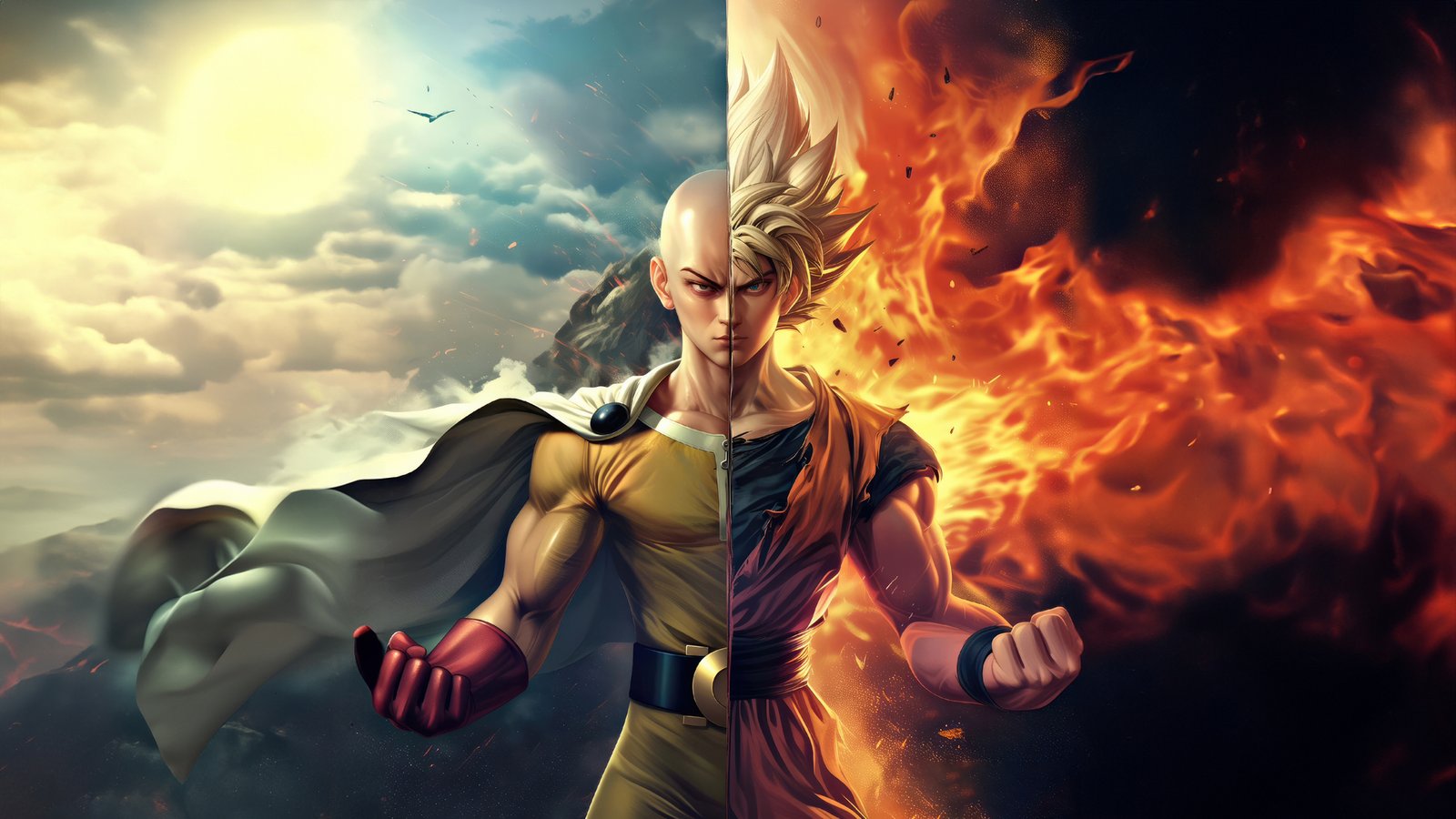 Goku X Saitama Wallpaper