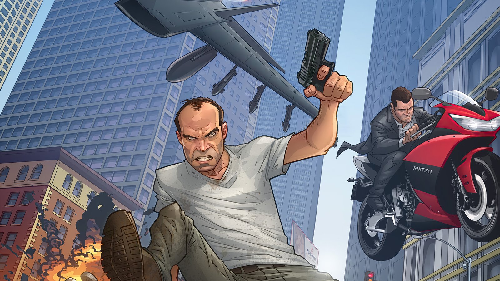 Gta 5 Trevor And Michael Fan Art 4k Wallpaper