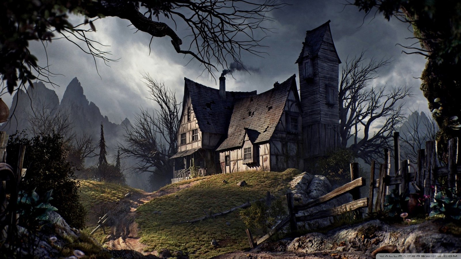 Halloween Haunted House Wallpaper