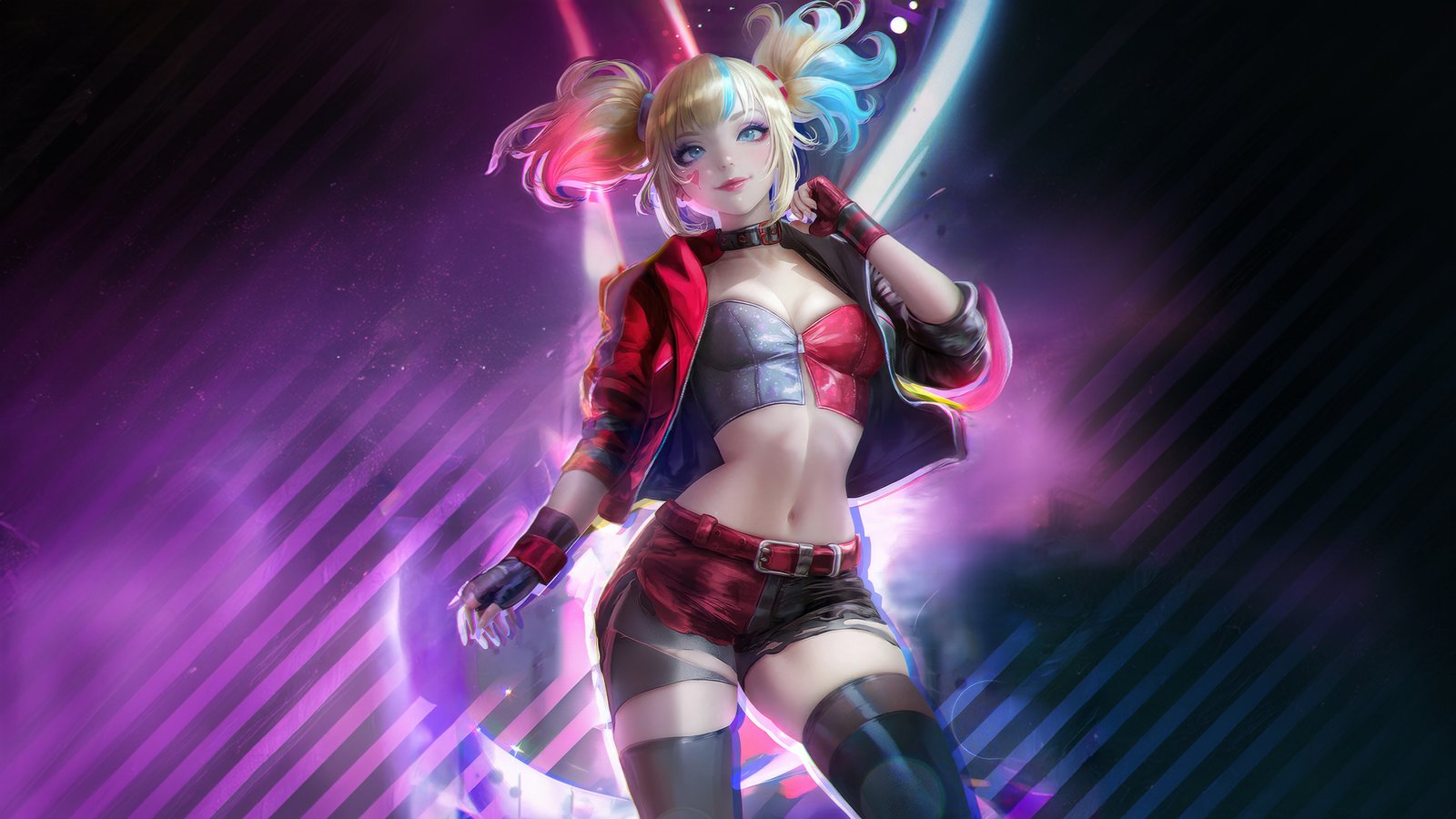 Harley Quinn Unleashing Mayhem Wallpaper