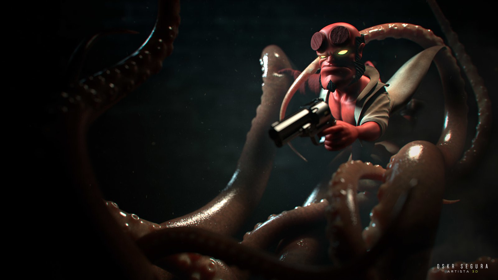 Hellboy Artwork HD Wallpaper