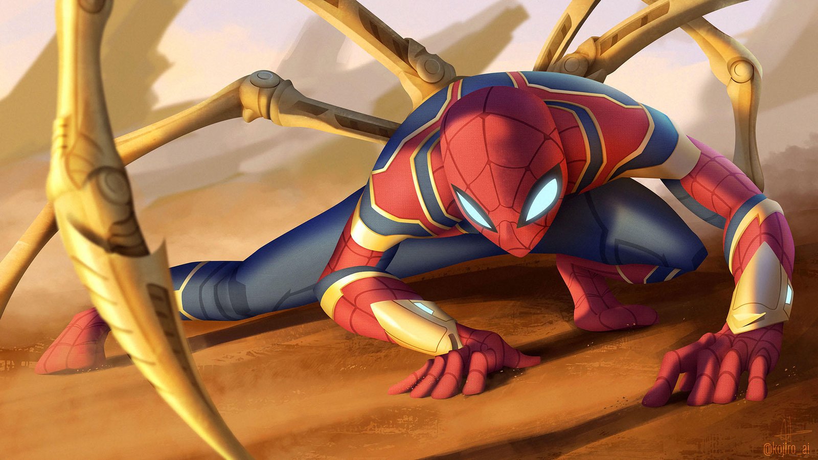 Iron Spidey Art Wallpaper