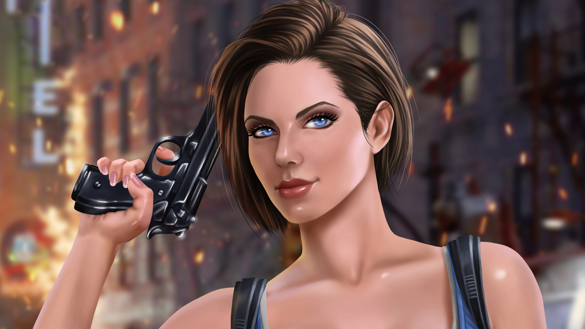 Jill Valentine Fanart 4k Wallpaper