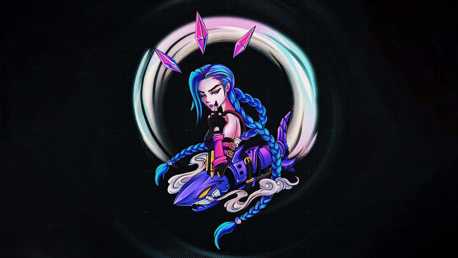 Jinx League Of Legends Dark Minimal 5k Wallpaper