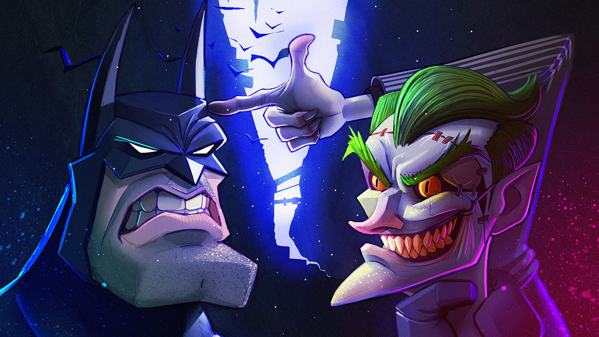 Joker And Batman Artwork Wallpaper