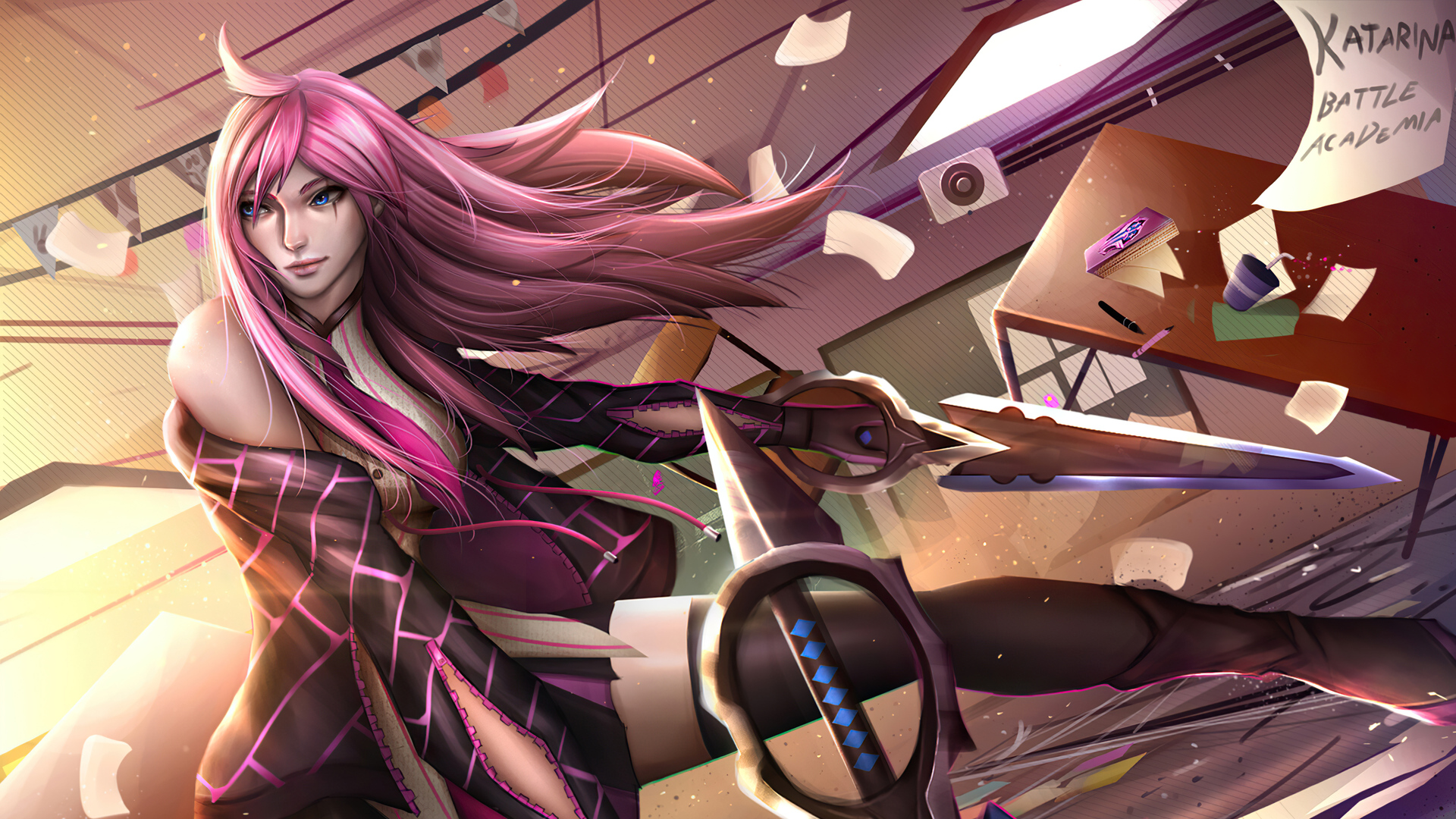 Katarina Battle Academia League Of Legends 4k Wallpaper