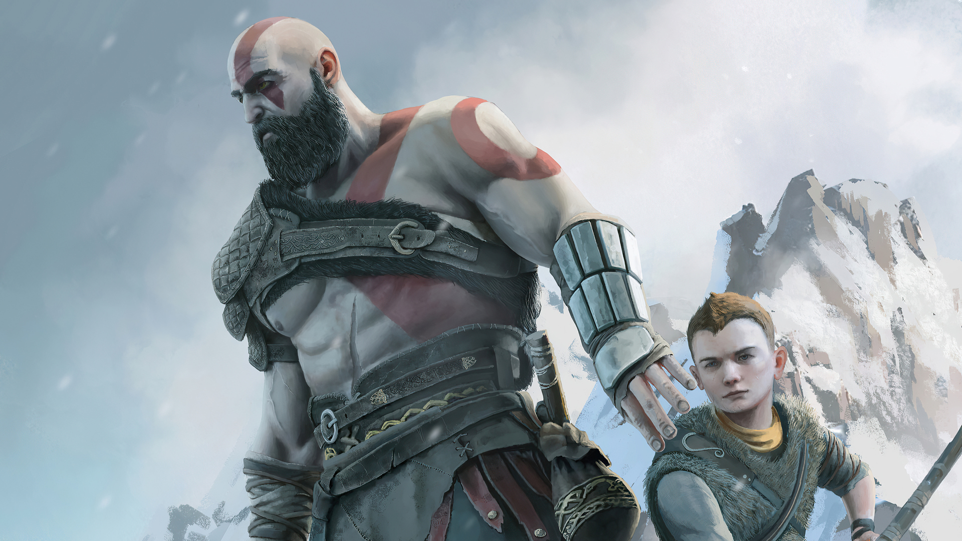 Kratos And Atreus Dad Of Boy 4k Wallpaper