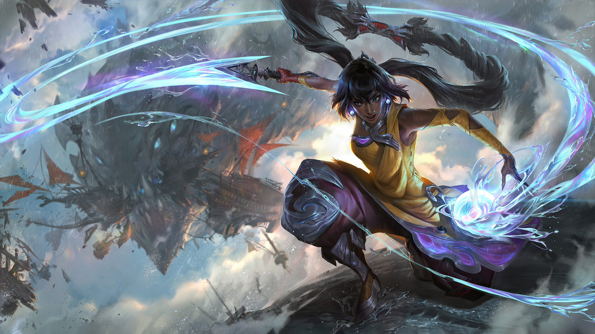 League Of Legends Champion Nilah Splash Art Wallpaper