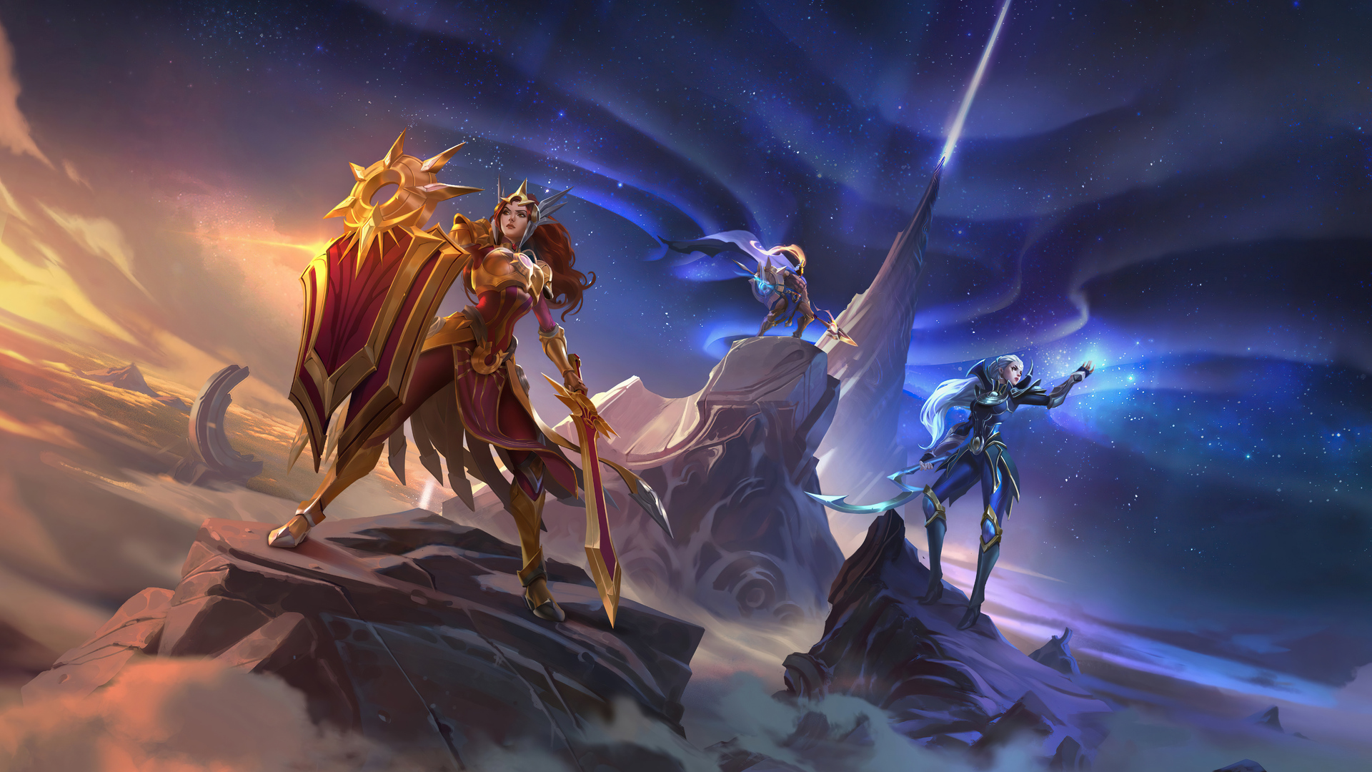 Leona Diana And Pantheon League Of Legends 8k Wallpaper