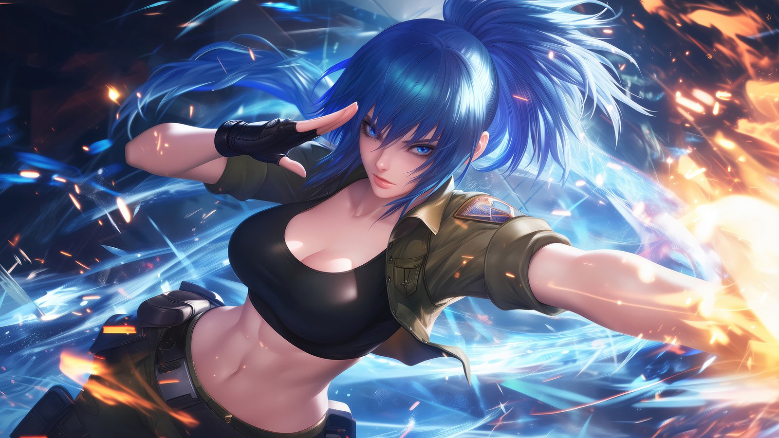 Leona Heidern In The King Of Fighters Wallpaper