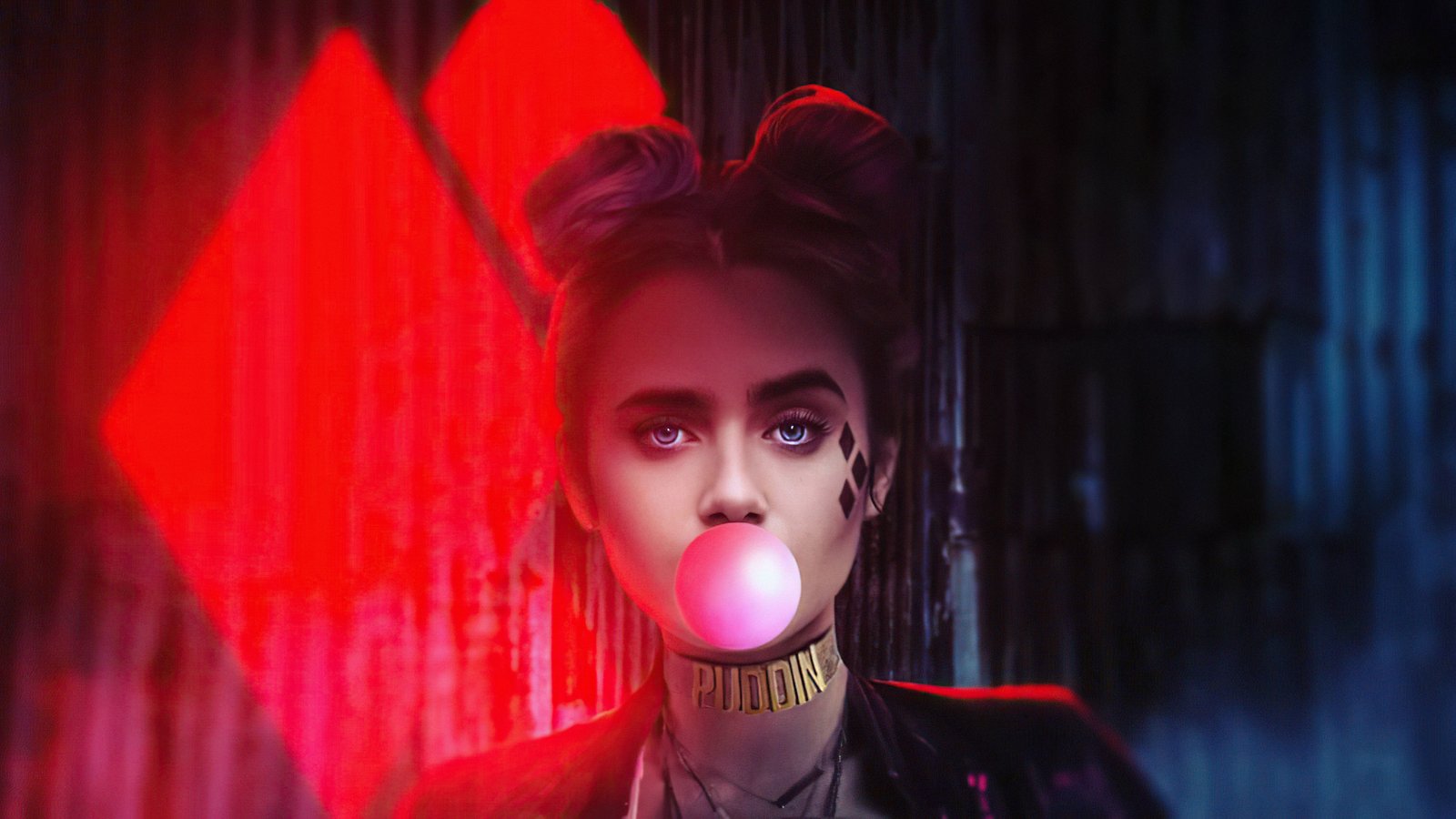 Lilyjcollins As Harley Quinn 5k Wallpaper