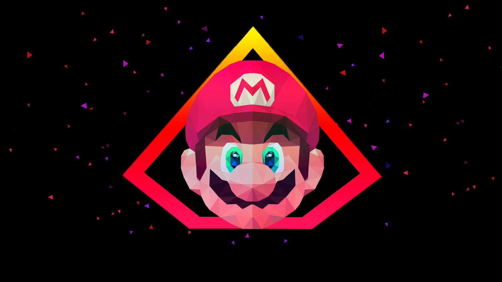 Mario Low Poly Art Wallpaper